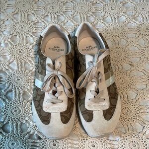 Coach Brown and Cream Sneakers Retro Design